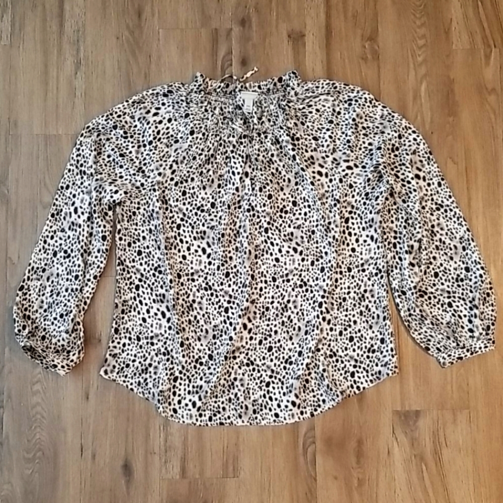 A New Day Animal Print Blouse Wmns Sz XXL